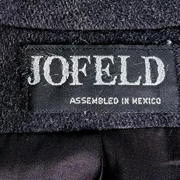 Jofeld Dark Gray Wool Peacoat with Rib Knit Cuffs - Size M - Picture 6 of 6